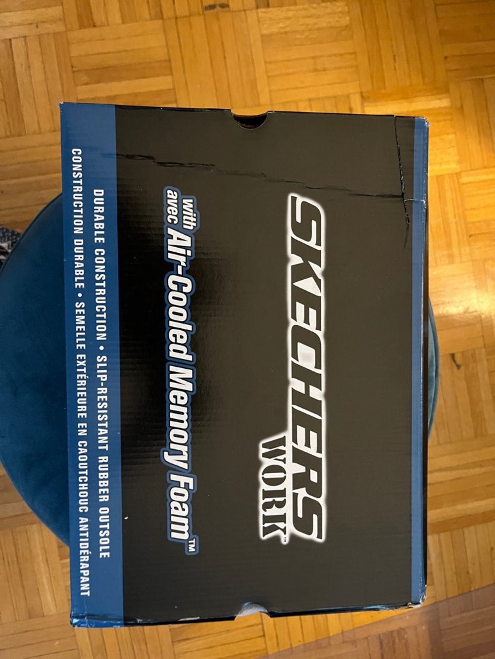 Skechers Black and Blue Work Shoe Box -